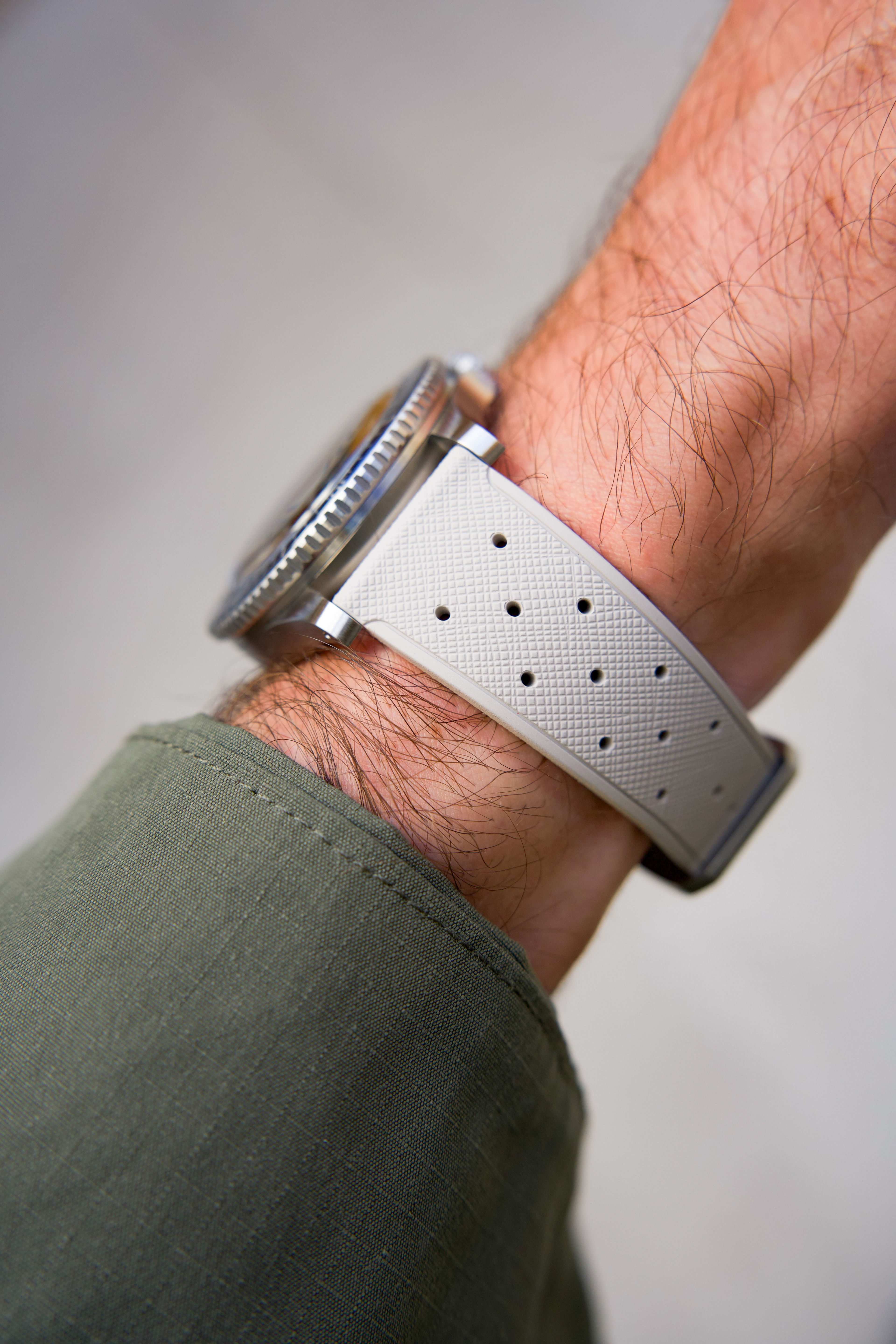 Rubber Classic strap - Warm Silver